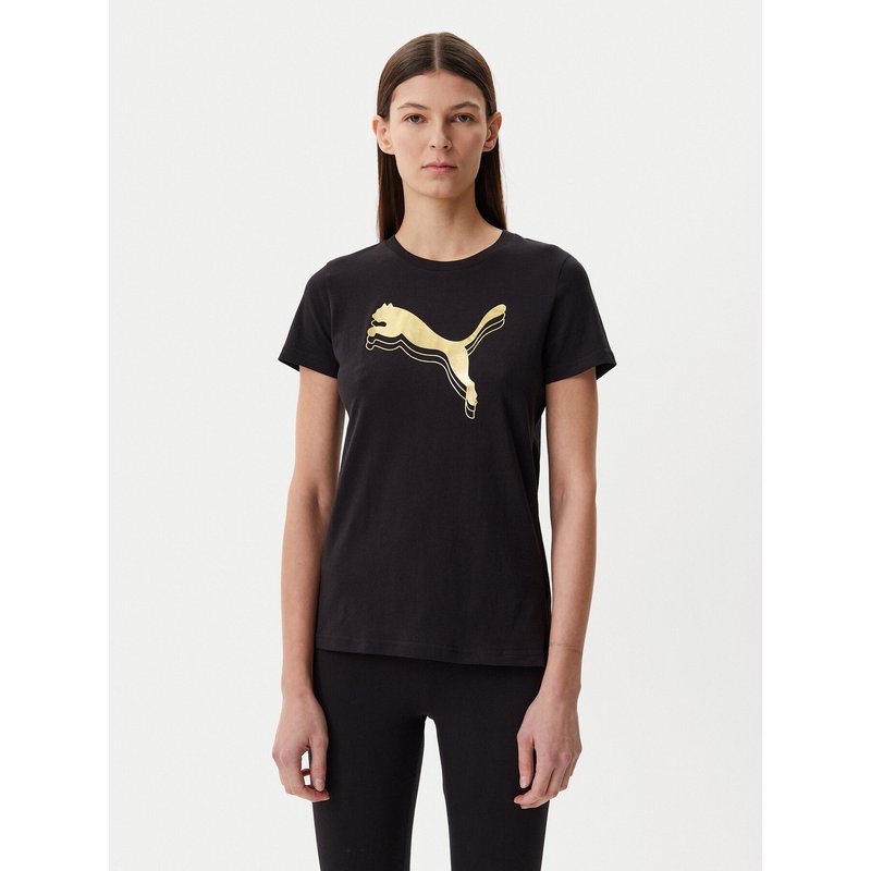 Puma T-Shirt Essentials Metallic 684995 Schwarz Regular Fit