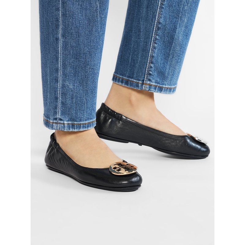 Ballerinas Tory Burch Minnie Travel Ballet With Metal Logo 50393 Schwarz