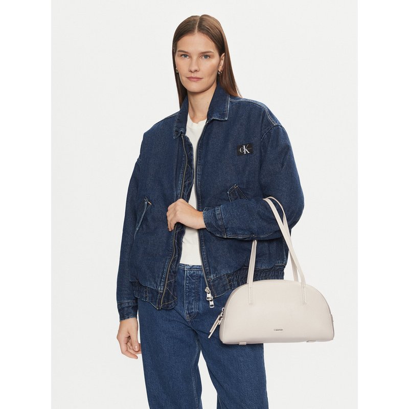 Handtasche Calvin Klein Ck Glide Elongated Shoulder Bag K60K612819 Weiß