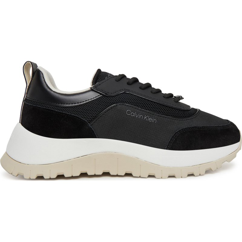 Sneakers Calvin Klein Runner Lace Up Mesh Mix HW0HW02487 Schwarz