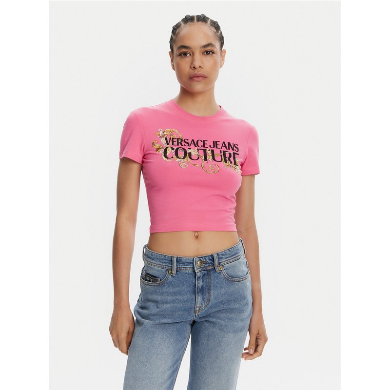 Versace Jeans Couture T-Shirt 78HAHC05 Rosa Slim Fit