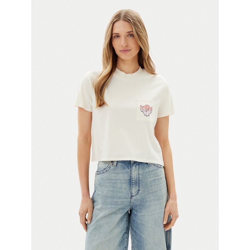 Volcom T-Shirt Pocket Dial B3512500 Écru Boxy Fit