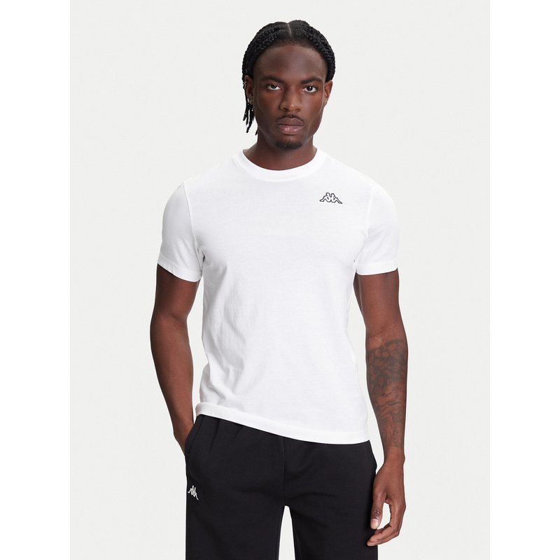 Kappa T-Shirt Logo Korpo Cafers 304J150 Weiß Slim Fit