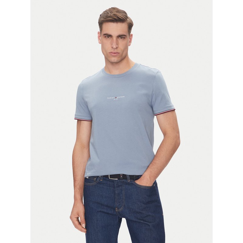 Tommy Hilfiger T-Shirt Logo MW0MW32584 Himmelblau Regular Fit
