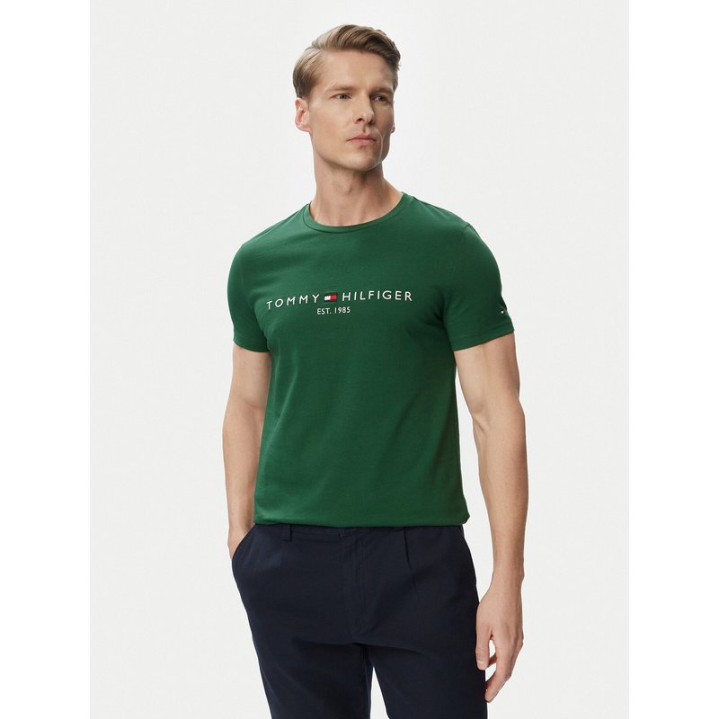 Tommy Hilfiger T-Shirt Logo MW0MW11797 Dunkelgrün Slim Fit