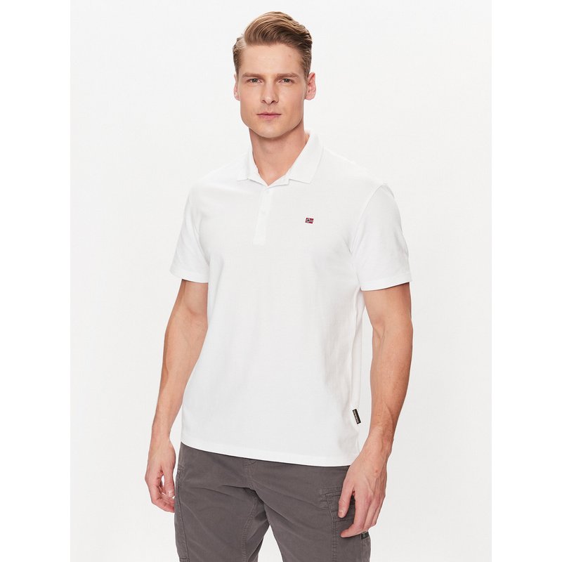 Napapijri Poloshirt Ealis NP0A4H8B Weiß Regular Fit