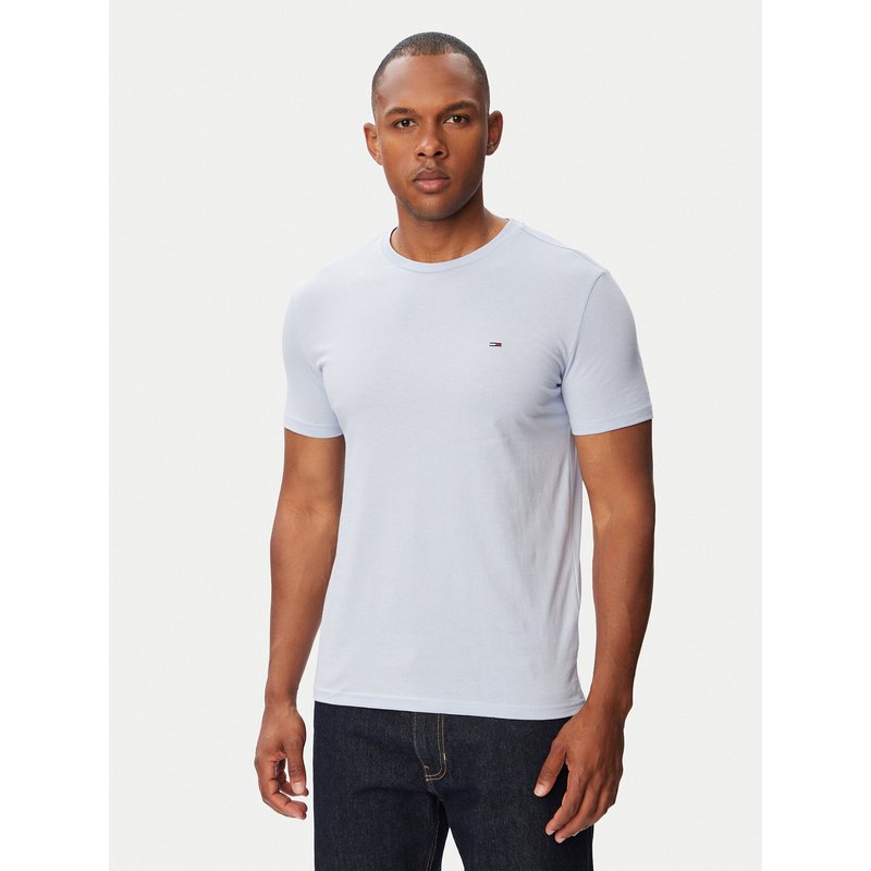 Tommy Jeans T-Shirt Jaspe DM0DM20363 Hellblau Slim Fit