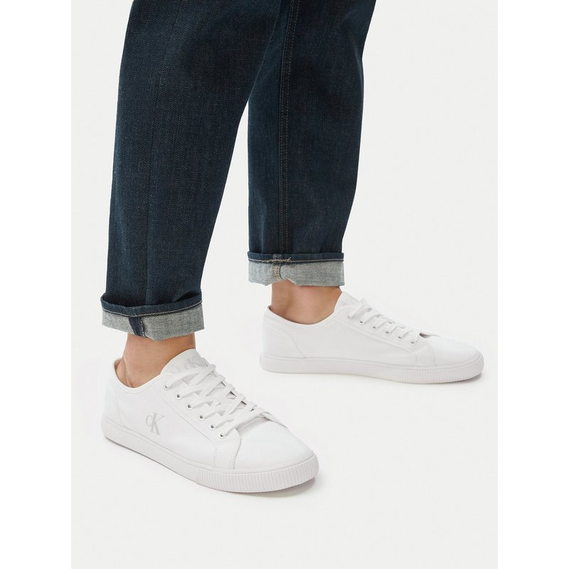 Sneakers aus Stoff Calvin Klein Jeans Ess Vulc Low Mg Canvas YM0YM01209 Weiß