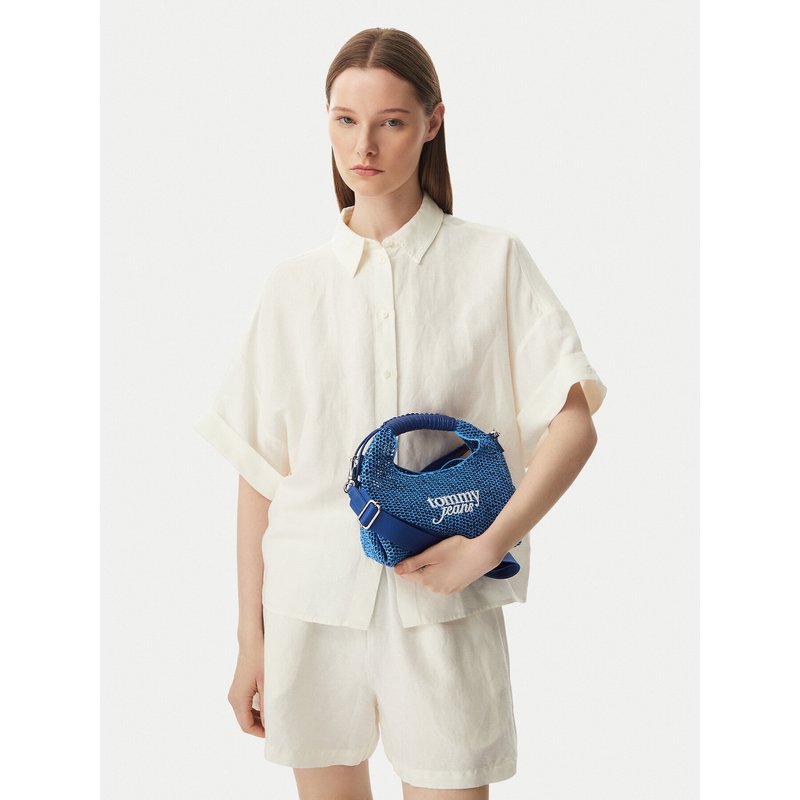 Handtasche Tommy Jeans Tjw Summer Crochet Crossover AW0AW18779 Blau