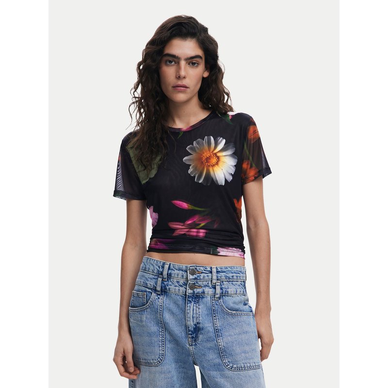 Desigual T-Shirt Des Moines 25SWTK88 Schwarz Regular Fit