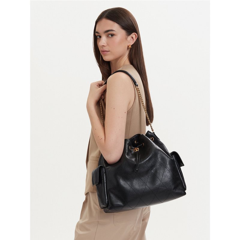 Handtasche Tory Burch Charlie 185830 Schwarz