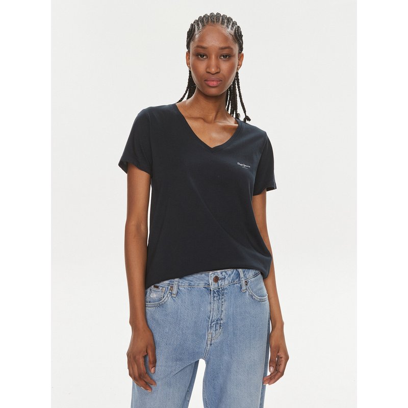 Pepe Jeans T-Shirt Lorette V Neck PL505826 Dunkelblau Regular Fit
