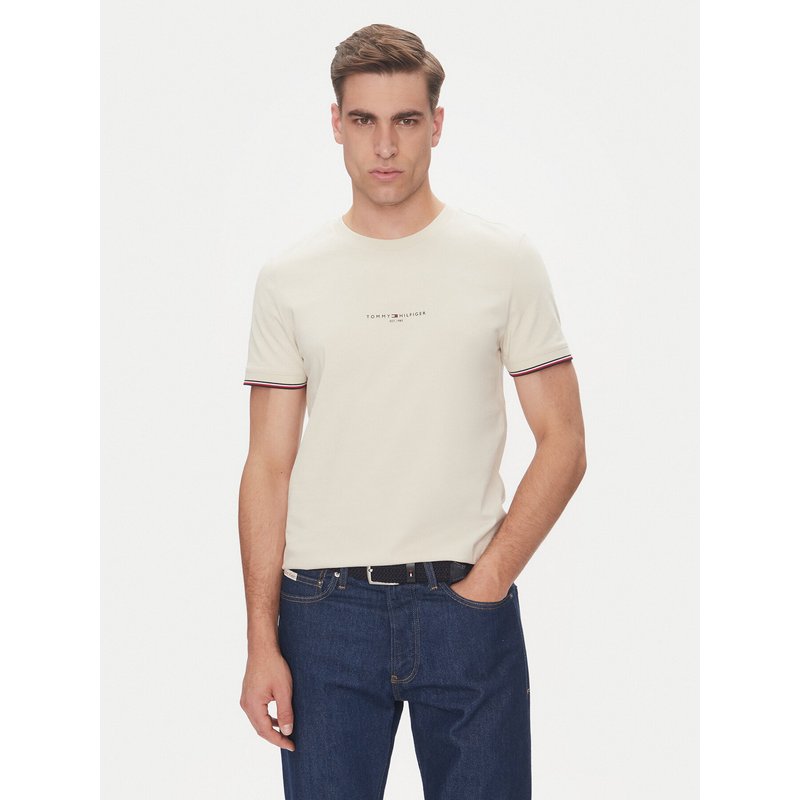 Tommy Hilfiger T-Shirt Logo MW0MW32584 Beige Regular Fit