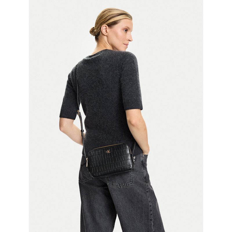 Handtasche Calvin Klein Ck Croc Camera Bag LV04F3285G Schwarz