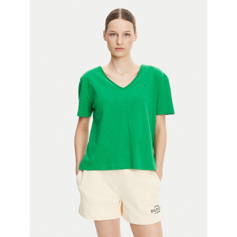 Tommy Hilfiger T-Shirt WW0WW43901 Grün Relaxed Fit