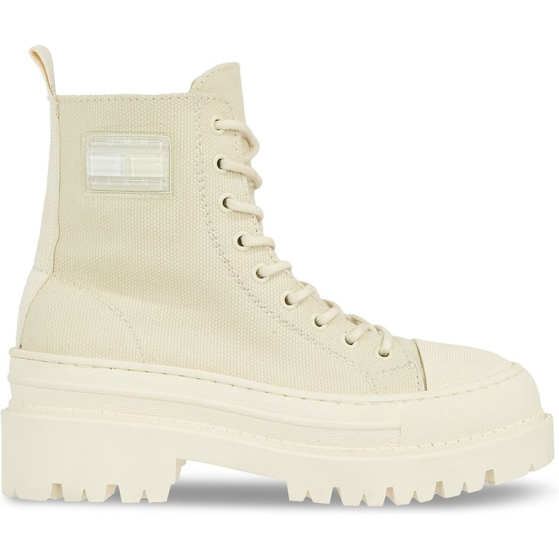 Schnürschuhe Tommy Jeans Tjw Foxing Canvas Boot EN0EN02216 Beige