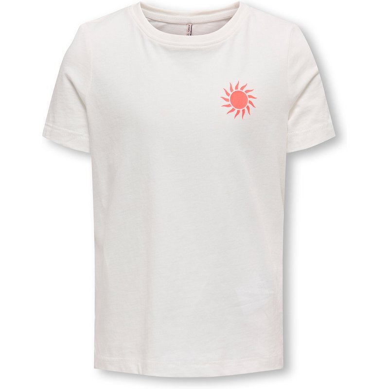 Kids ONLY T-Shirt Happy Life 15340140 Weiß Regular Fit