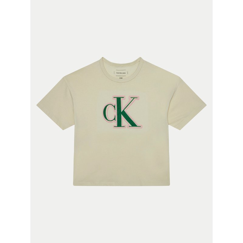 Calvin Klein Jeans T-Shirt IG0IG02806 Écru Boxy Fit