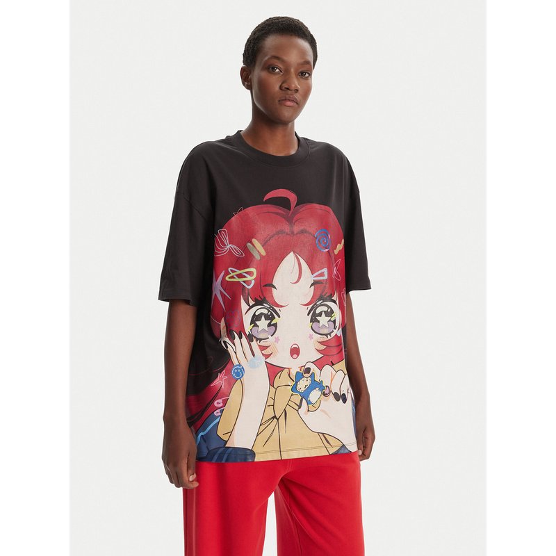 HUGO T-Shirt 50545061 Schwarz Oversize