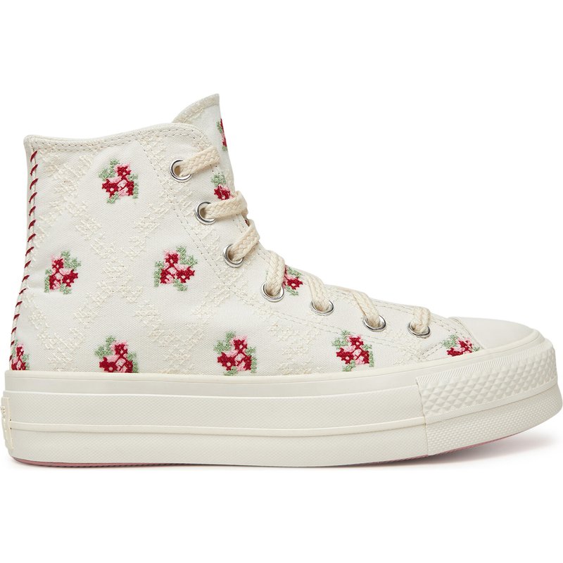 Sneakers aus Stoff Converse Chuck Taylor All Star Lift Platform Rose Cross Stitch A13659C Weiß