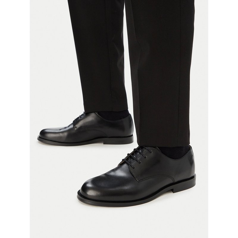 Halbschuhe Calvin Klein Ess Rubber Derby Lth HM0HM02056 Schwarz
