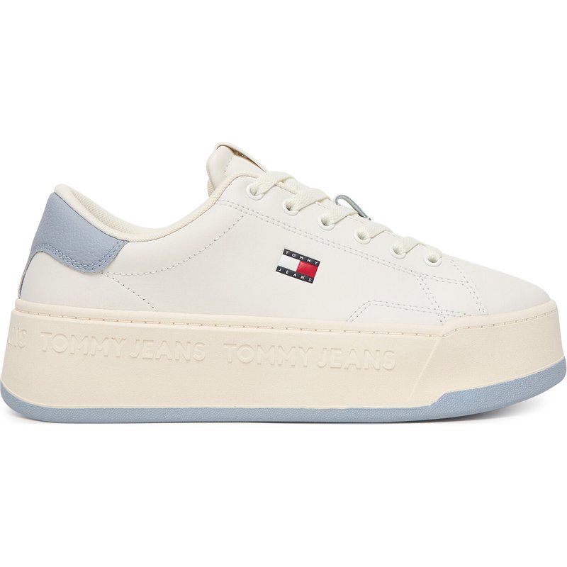 Sneakers Tommy Jeans Tjw Script Cupsole Flatform EN0EN02961 Creme