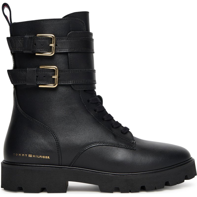 Schnürschuhe Tommy Hilfiger Biker Laceup FW0FW08986 Schwarz