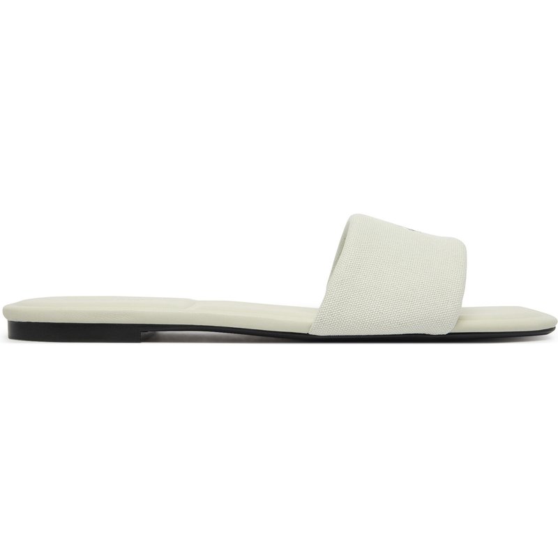 Pantoletten Calvin Klein Square Flat Sndl Canvas Hw HW0HW03129 Weiß