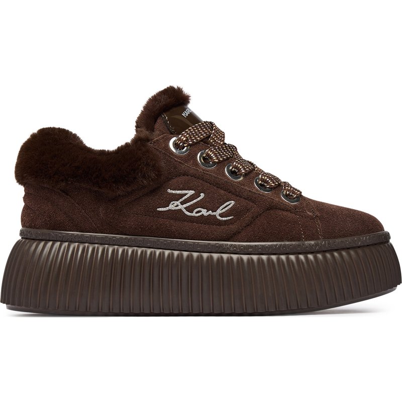 Sneakers KARL LAGERFELD Kreeper Lo KL42312L Dunkelbraun