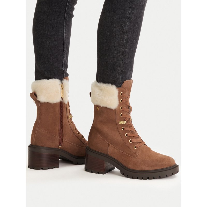 Schnürschuhe Tommy Hilfiger Th Shearling Lace Up Boot FW0FW08999 Braun