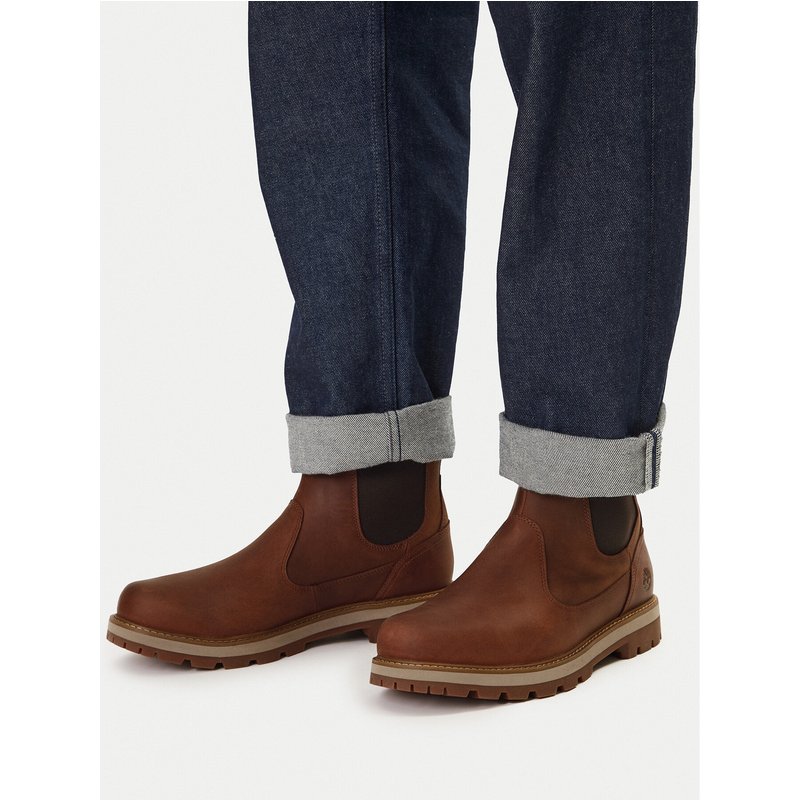 Klassische Stiefeletten Timberland Britton Road Mid Chelsea TB0A6A4WEM61 Braun