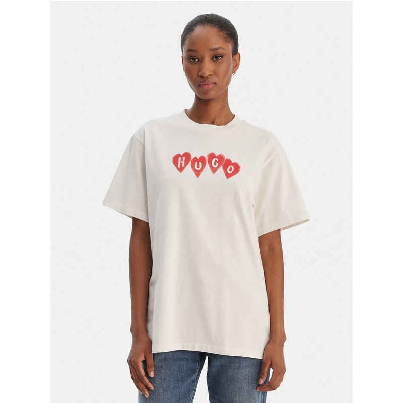 HUGO T-Shirt Vintage 50561164 Creme Relaxed Fit