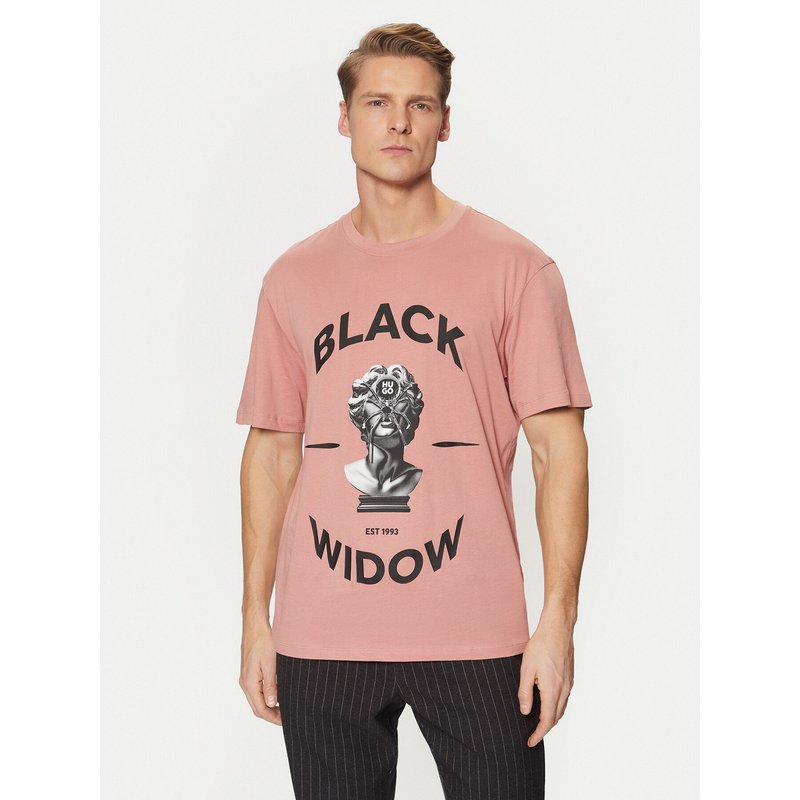HUGO T-Shirt Dostalgi 50530684 Rosa Relaxed Fit