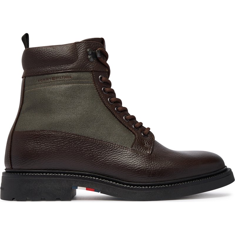 Schnürschuhe Tommy Hilfiger Corporate Casual Mix W Wpm Boot FM0FM05988 Dunkelbraun