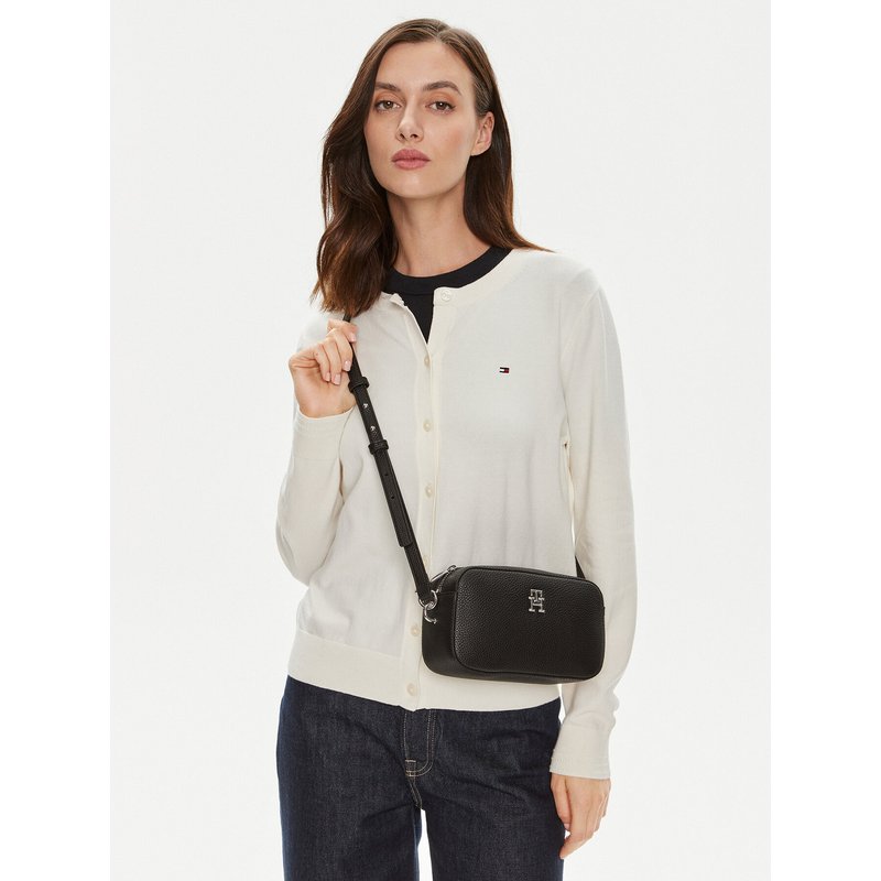 Handtasche Tommy Hilfiger Th Emblem Camera Bag AW0AW15179 Schwarz