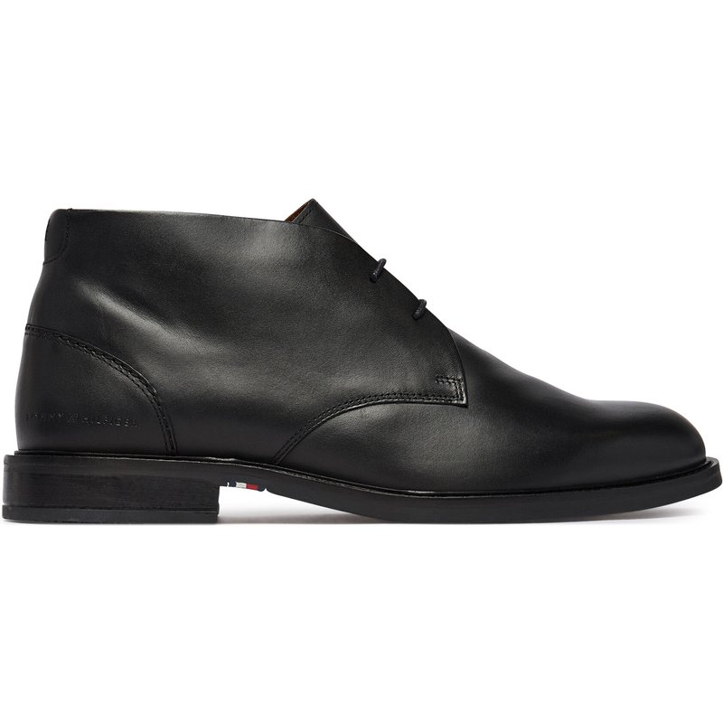 Schnürschuhe Tommy Hilfiger Corporate Dressy Lth Lace Boot FM0FM05949 Schwarz