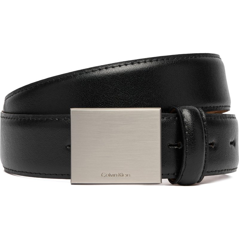 Herrengürtel Calvin Klein Logo Plaque Smooth 32Mm LV04D7030G Schwarz