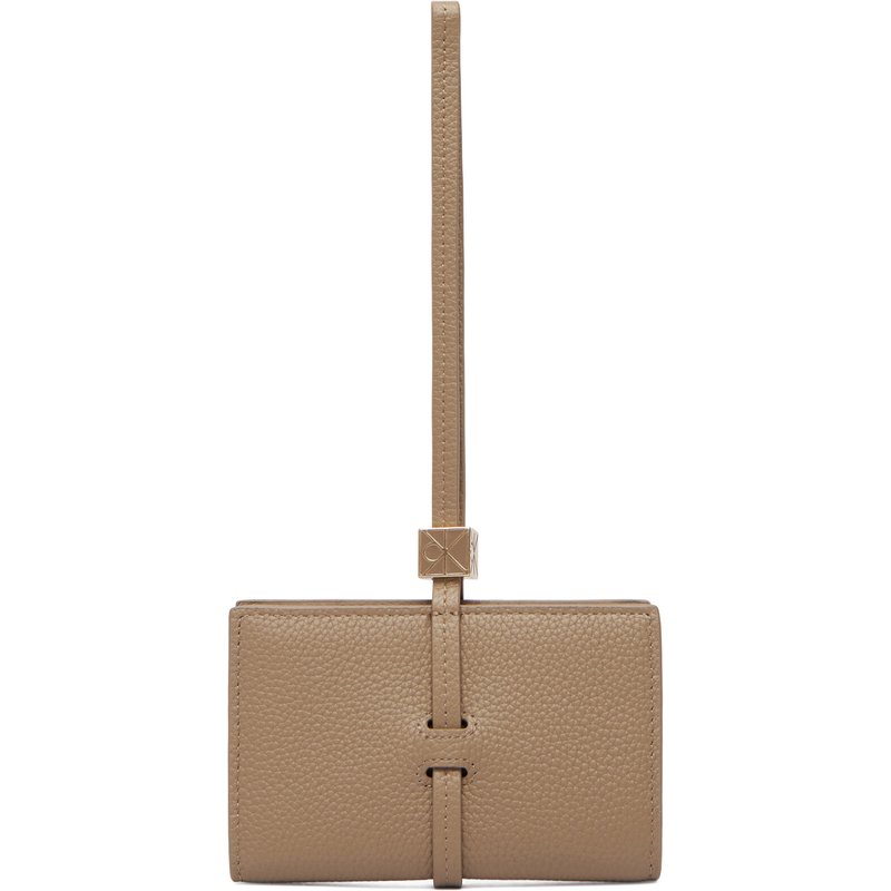 Geldbörse Calvin Klein Emblem Hw Pebble Wallet On Strap LV04F1130G Beige
