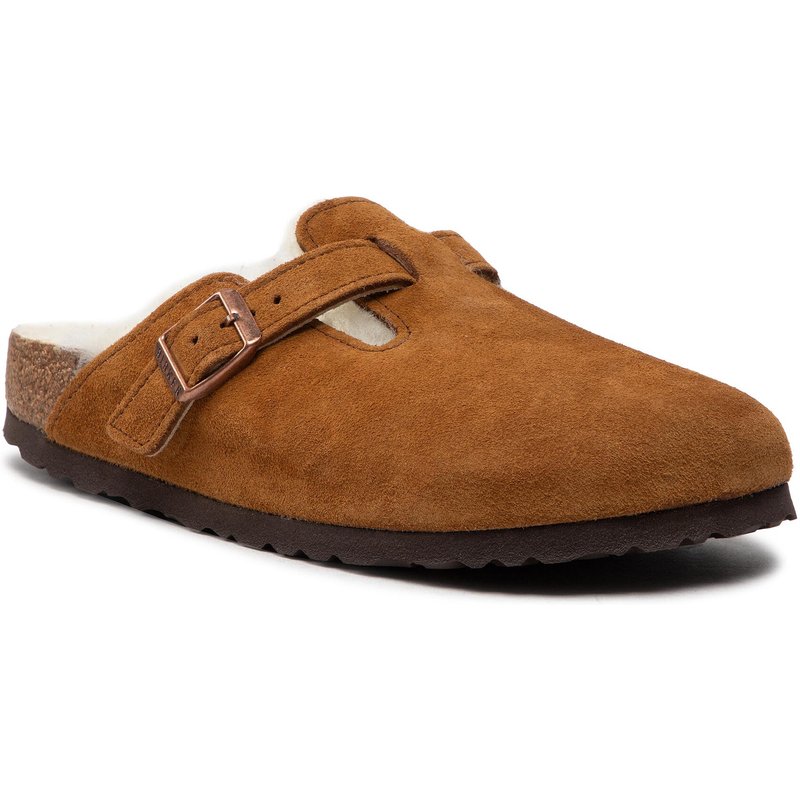 Pantoletten Birkenstock Boston Vl/Sheraling 1001141 Braun