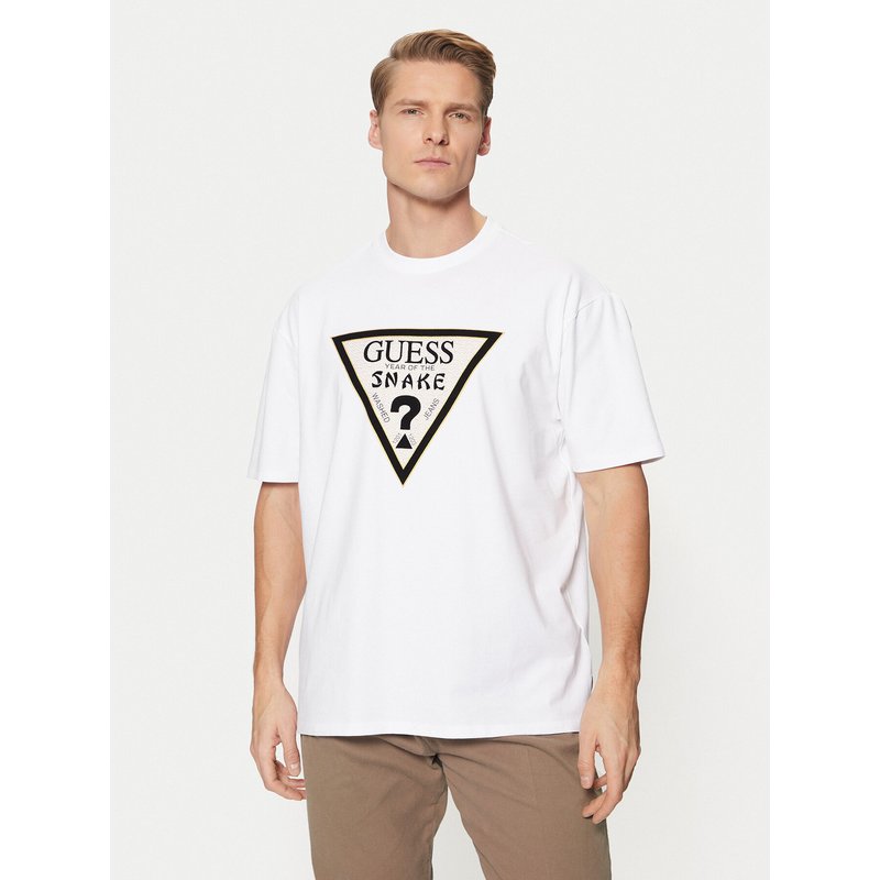 Guess T-Shirt M5RI91 KAC30 Weiß Oversize