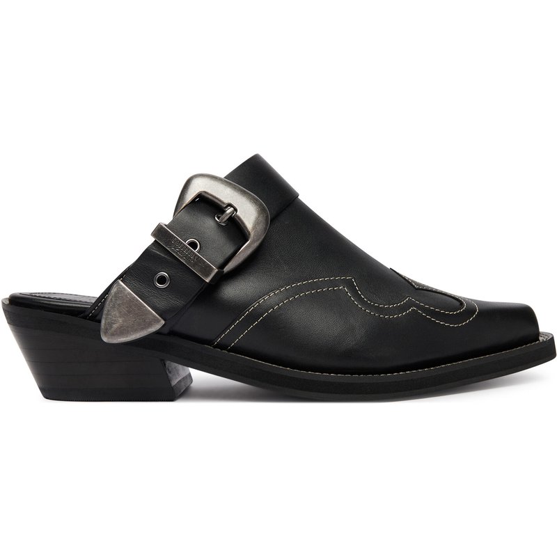 Pantoletten Tommy Jeans Archive Cowboy Mule Leather EN0EN03063 Schwarz