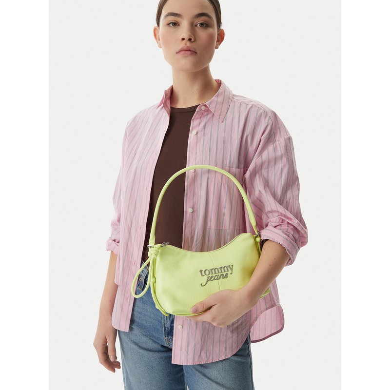 Handtasche Tommy Jeans Metal Logo Shoulder Bag AW0AW18468 Grün