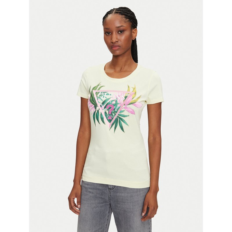 Guess T-Shirt W5GI07 J1314 Gelb Regular Fit