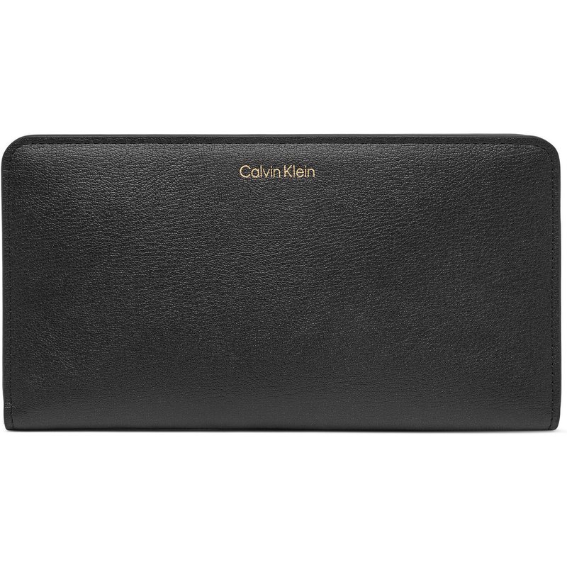 Geldbörse Calvin Klein Foil Logo Passport Longfold LV04F1205G Schwarz