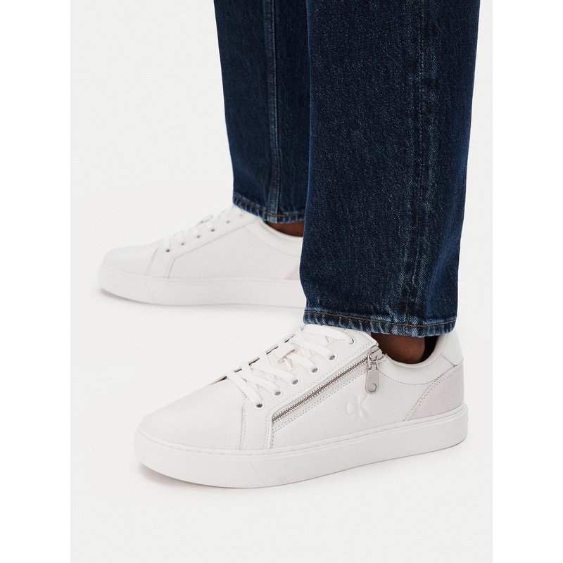 Sneakers Calvin Klein Classic Cup Laceup Zip Lth YM0YM01437 Weiß