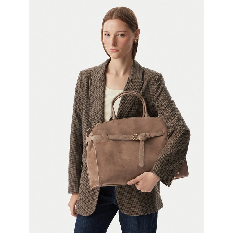 Handtasche Coccinelle TLB Coccinellesabine Suede Bi E1 TLB 18 01 01 Dunkelbeige