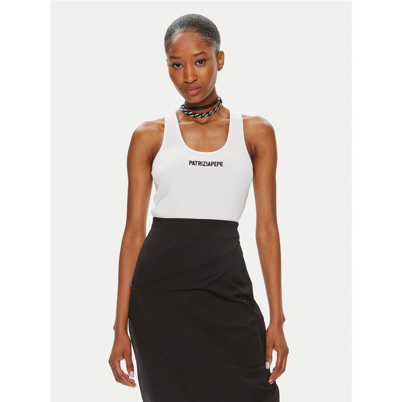 Patrizia Pepe Top 8M1617/J216-W103 Weiß Slim Fit