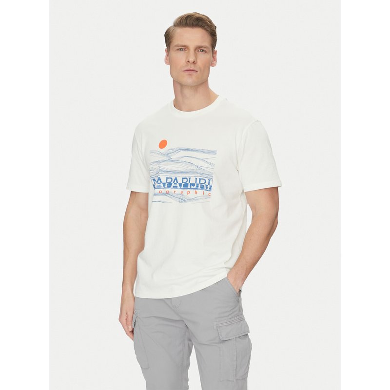 Napapijri T-Shirt S-Buti NP0A4INM Weiß Regular Fit