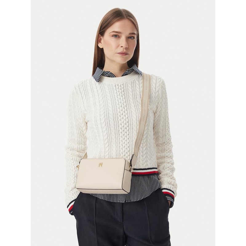 Handtasche Tommy Hilfiger Th Joy Camera Bag AW0AW19060 Creme