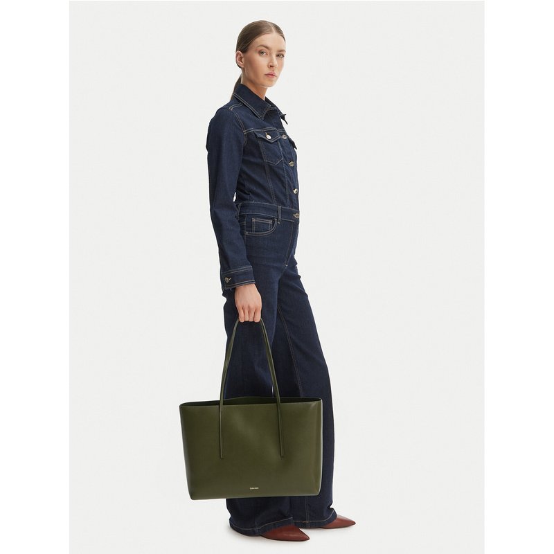 Handtasche Calvin Klein Foil Logo Tote W/Pouch LV04F3274G Grün
